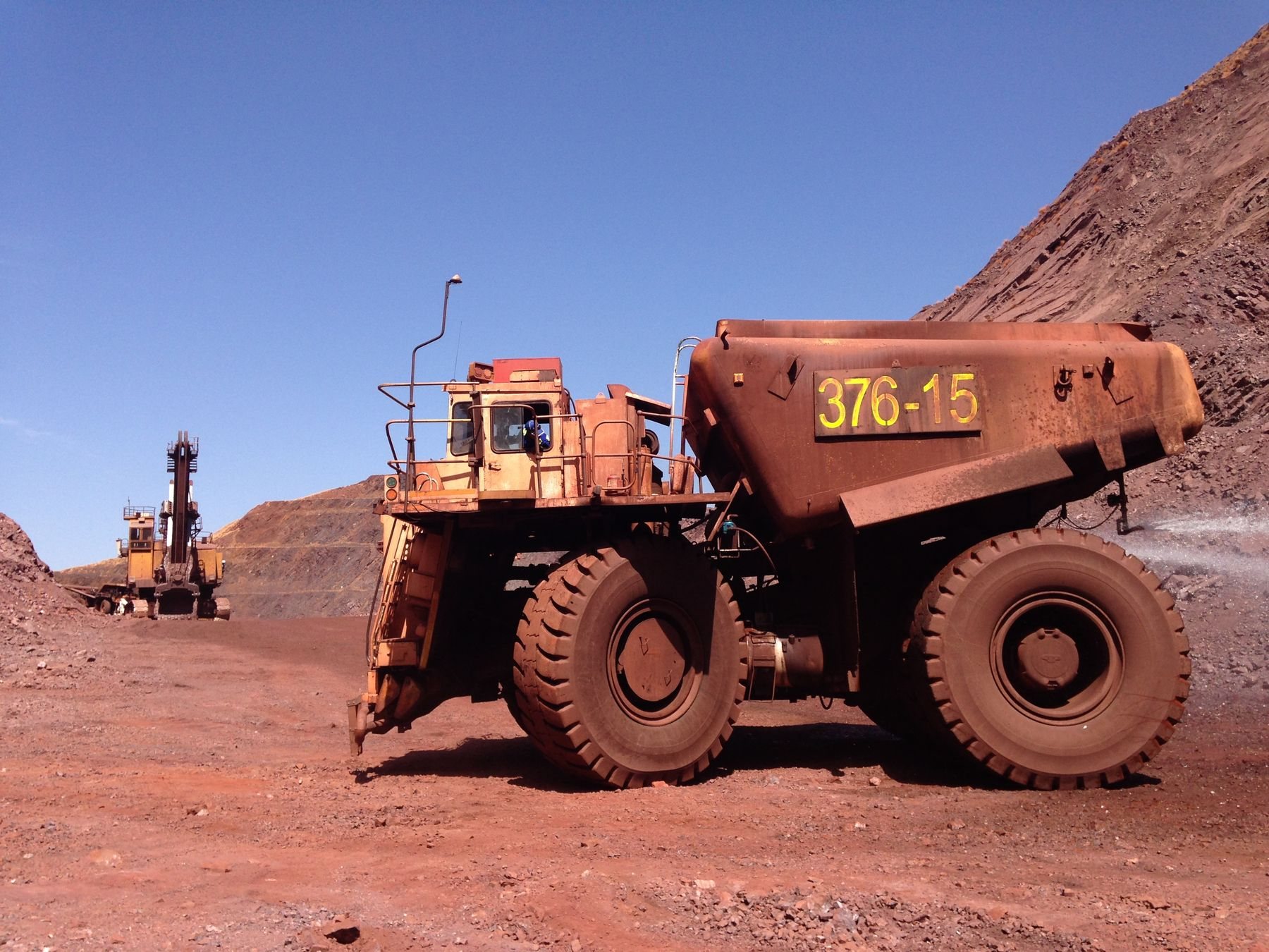 Large mine-site tanker operating in a Thabazimbi quarry in South Africa